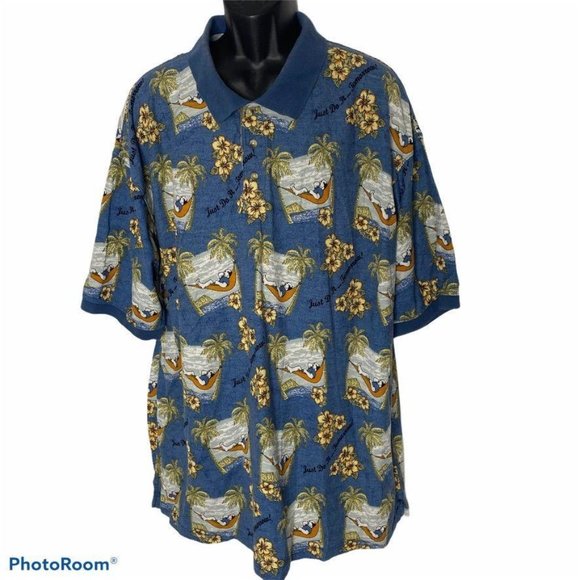 Big Dogs Polo Shirt Top Mens 3X Just Do It Tomorrow Blue Waffle Weave Vintage - Picture 1 of 8